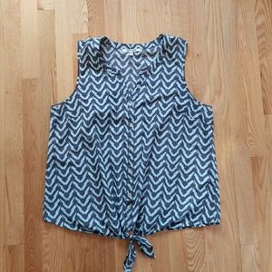 Daniel Rainn graphic blouse tank L